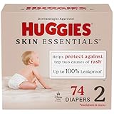 Huggies Size 2 Diapers, Skin Essentials Baby Diapers, Size 2 (12-18 lbs), 74 Count, Packaging May Vary