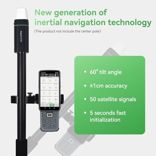 RTK GNSS Survey Equipment with Network RTK Rover, Handheld Controller and Survey Software, GNSS RTK GPS with 60° Tilt and Built-in IMU, for Construction and Geodetic or Land Survey Layout Planning