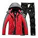 Generisch Skianzug Damen 2 Teilig Wasserdicht Snowboardjacke Winterjacke Skianzug Damen Skijacke und Hose Ski Set Winter Schneeanzug Snowboardanzug Atmungsaktiv Outdoor Skibekleidung