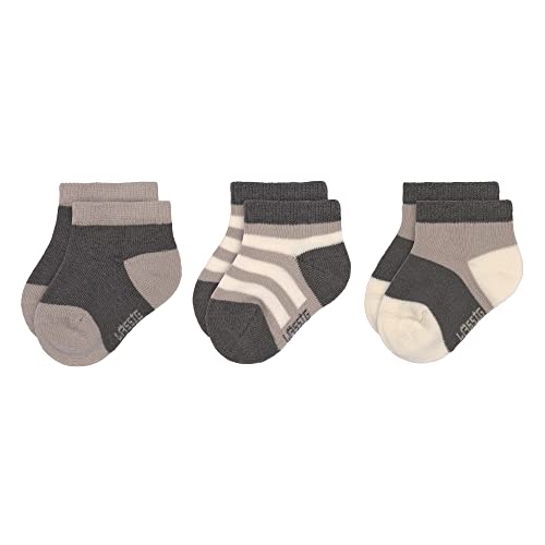 LÄSSIG Kinder Sneaker Socken 3er Set/ Anthrazit-Taupe Größe 23-26