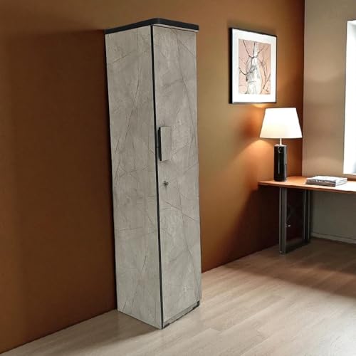 Image of Single Door Wardrobe for PGs,Hostels, Dormitory.1 Door Wardrobe with Lock Gujjubazar (Light caspio Marble)