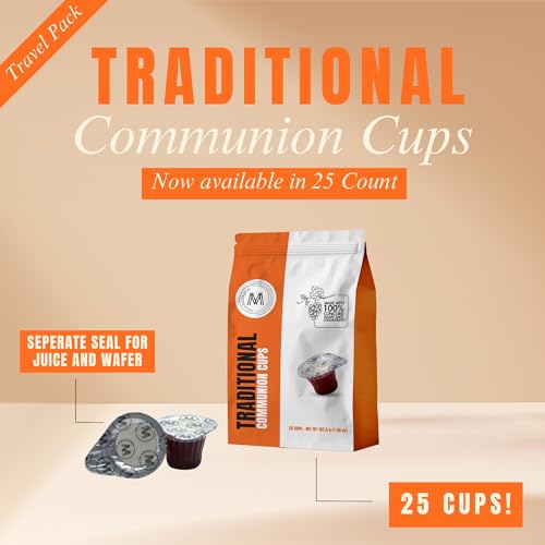 Image of Travel Pack - The Miracle Meal Pre-Filled Traditional Communion Cup - Bag of 25 with Wafer and 100% Concord Grape Juice