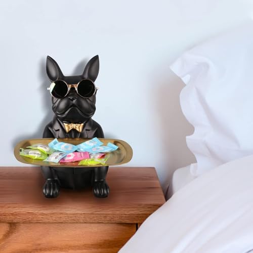suruim-Bouledogue-Statue-Chien-avec-Plateau-Decoratif-Plateau-de-Rangement-en-Resine-pour-Cles-Friandises-et-Decoration-Decoration-Maison-Moderne-Deco-Interieur-Maison-Noir