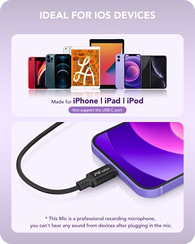 Pop Voice Microphone Professional For Iphone Lavalier Lapel Omnidirectional Microphone For Ipad, Ipod, Condenser Mic For Iphone Audio & Video Recording, Youtube, Interview, Podcast, Vlogging(6.6 Feet) #TOP2