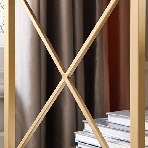 Image of Leick Home Claudette Nightstand Side Table, 24 inch, White, Gold