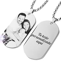 ErenBros Collar personalizado con foto hombre | Chapa militar