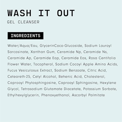 Versed Wash It Out Gel Face Cleanser - Mild, Non-Stripping Gentle Gel Facial Wash with Nourishing Rosewater and Moisturizing Ceramides - Vegan (4 fl oz)