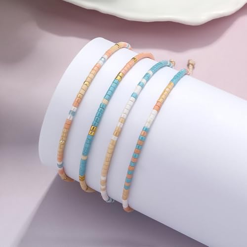 KELITCH Boho-Kristall Muschel Perlenarmband Bunt – Bild 5