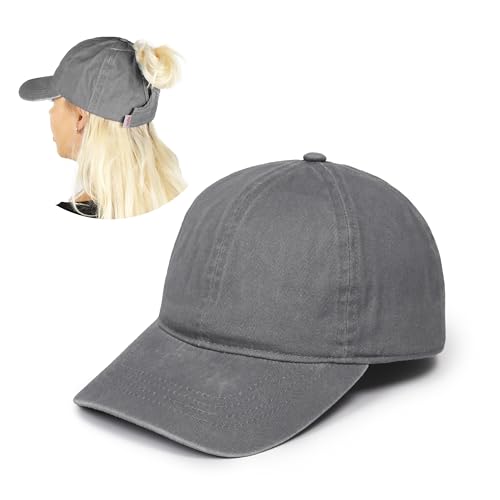 Ponyflo Cotton Ponytail Hat - Ponytail Caps for Women, Designed for All Hair Types