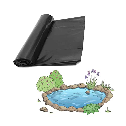 WAYMX Revestimiento para Estanque 2x3m/3x3m/3x5m/4x8m/5x3m/6x3m Resistente A La Intemperie Revestimiento De Estanque De Natación HDPE Negro Forro De Estanque Espesor 0.2mm Lona Piscina para Estanque Cover