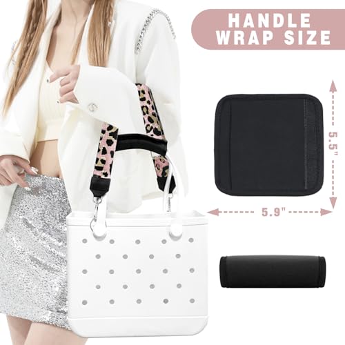 Image of Strap Wrap for Bogg Bag, Accessory for Bagg Bag, With Adjustable Shoulder Leopard Print Crossbody Strap