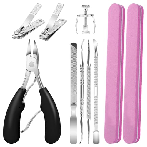 1 Set Di Set Di Strumenti Per Manicure, 2 Pezzi Di Spugna, Forbici Dell'Unghia Altra Unghie, Ritagli Per Unghie In Acciaio Inossidabile, Correttore Di Unghie Dei Piedi Multifunzione.