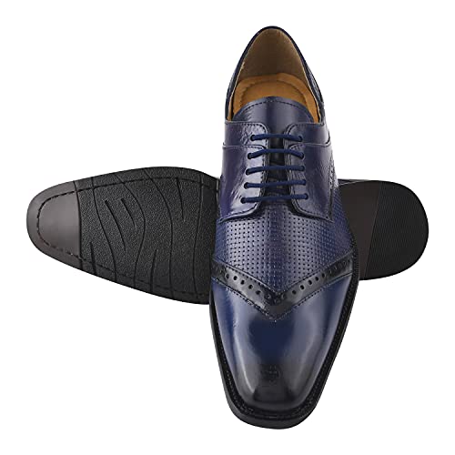 Image of LIBERTYZENO Mens Brogue & Plain Genuine Leather Animal Print Lace Up Oxford Dress Shoes for Easter Gift