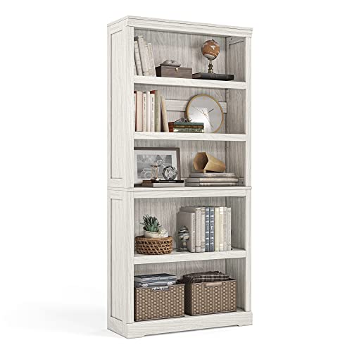 LINSY HOME 5-Shelf Bookcase, Bookshelves Floor Standing Display Storage Shelves 68 in Tall Bookcase Home Decor Furniture for Home Office, Living Room, Bed Room – White Oak