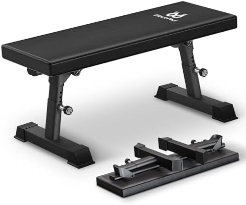 Flat Weight Bench - Heavy Duty Foldable Workout Bench for Home Gy...