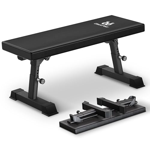 Flat Weight Bench - Heavy Duty Foldable Workout Bench for Home Gym, 1300lb Capacity Adjustable Strength Training Bench Press for Ab and Full Body Exercises, Sturdy and Easy to Fold