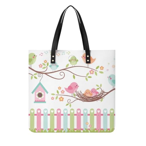 Sac à main shopper Feuille D'oiseau grand tote bag de voyage pour femmes 39x39cm