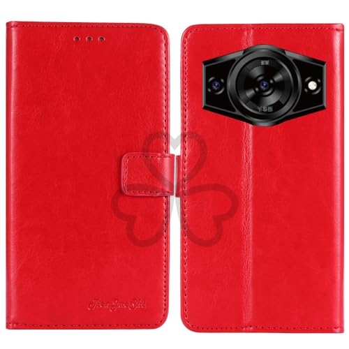TienJueShi Red Book Stand Retro Flip Leather Protector Phone Wallet Gel Cover Etui TPU Silicone Case For I-Touch jm23001 6.7 inc