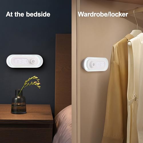 Image of Night Light, time Display, Human Sensor, Automatically Turn on and Off, Smart Night Light for Kids,Bedroom,Bathroom,Stairs, White