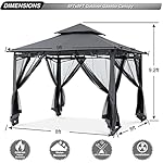 ABCCANOPY Gazebos for Patios 8x8 - Outdoor Steel Frame Gazebo with Mosquito Netting for Lawn Backyard Garden Deck (Dark Gray) - Image 5