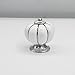 LEICHI 10 Pcs White Ceramic Round Pumpkin Knob Cabinet Furniture Knobs Kitchen Cabinets Pulls Hardware Pulls Porcelain Drawer Handles Vanity Dresser Handle