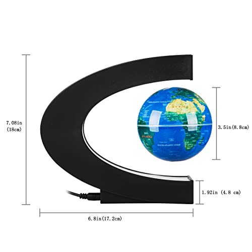 Lampe globe terrestre flottant rotatif rétroéclairé LED objet design - 7