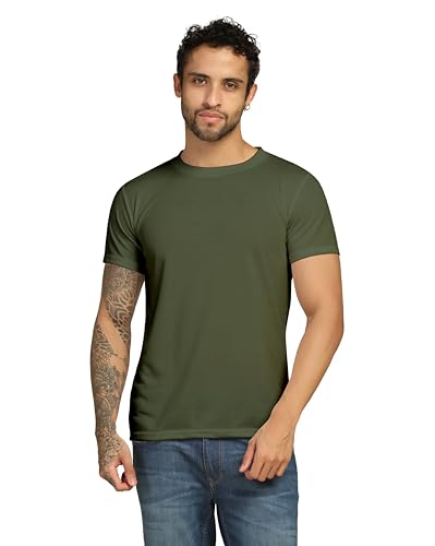 Image of VastraVibes Cotton Regular Fit T-Shirt Round Neck Casual Mens Plain Tshirt