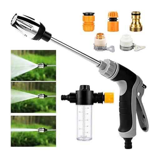 Turbo High Pressure Washer Jet Heavy Duty Garden Hose Nozzle Turn Any Hose into a High Pressure Water Cleaning Jet Multi-Function Water Sprayer for Yard Car Pet Washing & Outdoor Cleaning