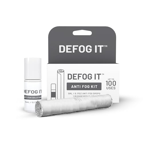 DEFOG IT Anti Fog Powered by NANO MAGIC | Defogger Travel Kit–5ml (100 Uses) Concentrate Squeeze Bottle, Microfiber Cloth | Military-Grade Defogger for Sunglasses, Safety Goggles, PPE, Glass, Mirrors