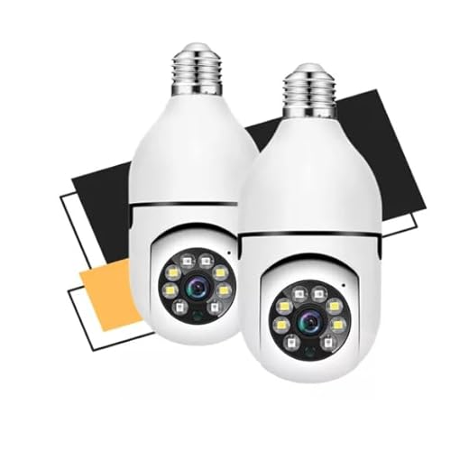 kit 2 Câmeras de Segurança Lâmpada Wifi Ip Segurança Panorâmica Giratória 360 1080P com Visão Noturna 2024 Câmera Espiã Marca Colds