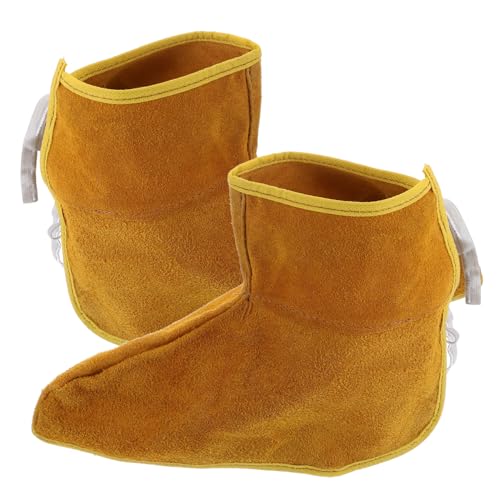 SEWOART 1 Pair Labor Protection Foot Cover Shoes Protector Welding Foot Protection Tool Welding Caps for Men Shoe Cover Useful Welding Protective Cover Welding Sleeves Boot Covers Cowhide