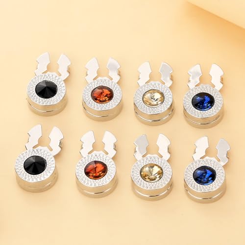 PANGBOER Boutons de manchette ronds œil de chat, couvre-boutons de chemise, couvre-boutons de chemise, couvre-boutons pour fêtes, mariages – vue 7