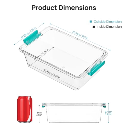 Image of Vtopmart 8 Pack 3 Qt Clear Storage Bins with Lids for Building Blocks,Craft | Stackable Plastic Organizer Box for Home, Classroom, Office, Craft Room, Small Containers for Art Supplies, Stationery