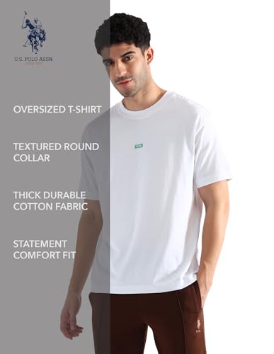 Image of U.S. Polo ASSN. Mens OEE04 Pure Cotton Oversized Lounge T-Shirt
