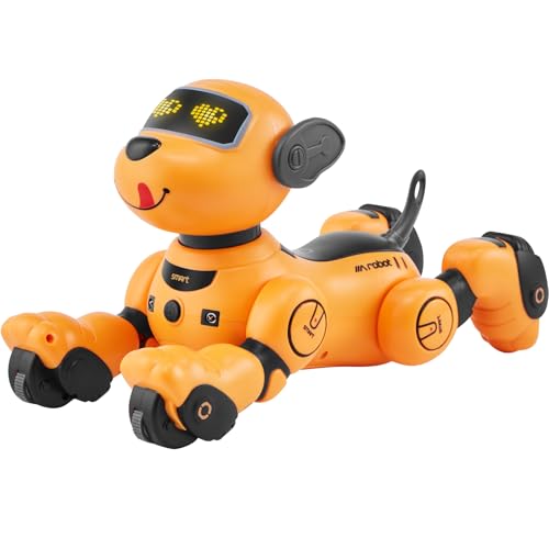 VEVOR Roboter Hund Kinder Ferngesteuerter Spielzeug, 2,4 GHz, programmierbares intelligentes interaktives RC Hund für Kinder mit Folgefunktion, Berührungs- und Sprachsteuerung, für Kinder ab 3 Jahren