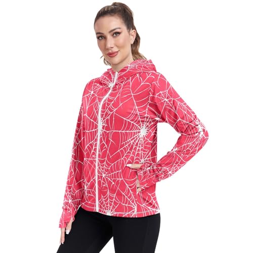 Gradient Purple Athletic Shirts Women Upf 50+ Running Hoodie Women S-XXL Zip Up Workout Jacket, Violet dégradé 39, X-Large – Image 3