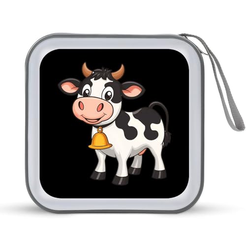 Cow Dairy Farming CD Case Portable DVD Holder Storage Organizer for Home Travel