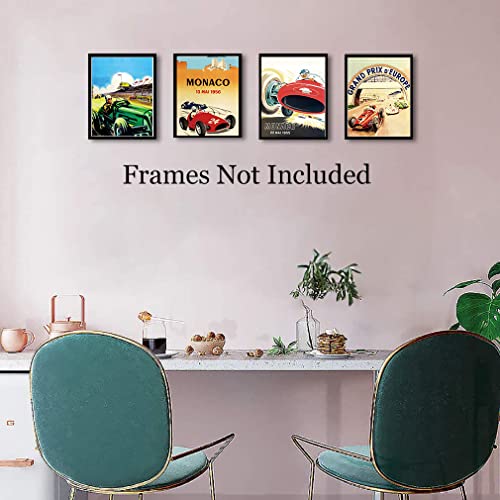 Xla Vintage F1 Car Racing Art Poster, Formula 1 Poster, Car Racing Grand Prix Posters, F1 Wall Art Vintage Car Posters For Boys Room,(8"X10"X6 Pcs, Unframed). F1 Art Poster For Men Bedroom #TOP3
