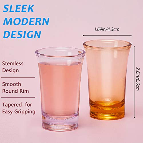 12 Pieces Shots Acrylic Cups Colorful Shot Glasses 1.2-Ounce Heavy Base Shot Glasses For Spirits And Liquors, Compatible With 6 Shot Glass Dispenser And Holder (Blue, Purple, Yellow, Transparent) #TOP1