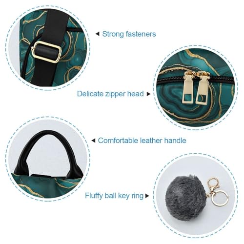 Sac à dos bleu sarcelle et or tendance imprimé marbre avec poches