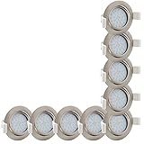 Lumare LED Einbaustrahler 4W | Ultra flach, 27mm Einbautiefe | Ø68mm Bohrlochdurchmesser | Spot Wohnzimmer, Badezimmer | Einbauleuchte Silber Rund | 230V | IP44 | Warmweiß 2700K | 9er Set