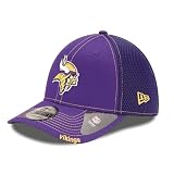New Era Unisex-Adult NFL 39THIRTY Team Color Neo Primary Logo Stretch Fit Flex Football Cap Hat - Minnesota Vikings Purple - Medium/Large