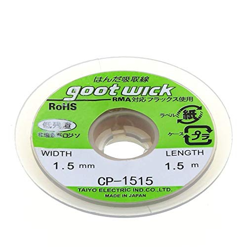 Cable de mecha de cobre trenzado para soldadura CP-1515, 0.059 in, 1 unidad