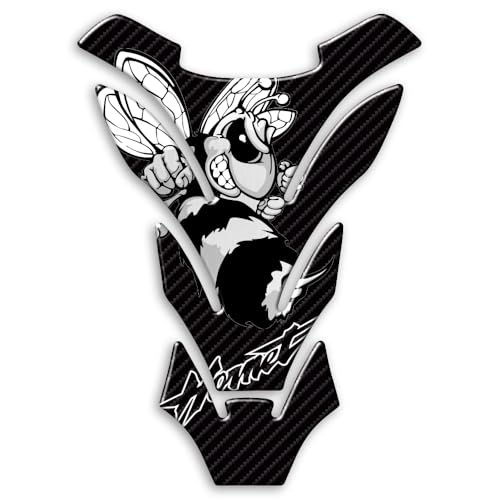 Tankpad Tankpad aus Harz, 3D, Tankschutz, kompatibel mit Honda Hornet Motorrad, Weiß und Silber