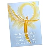 Engel Bild mit Spruch – Engel des Lichtes Kunstdruck spirituell – Seelenlicht Hoffnung Inspiration – hochwertiger Bilddruck 20,5 x 29 cm – Kunst von Andrea Zrenner
