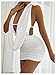 SOLY HUX Women's Sexy Deep V Neck Halter Bodycon Mini Dress Sleeveless Party Club Dresses Pure White Large