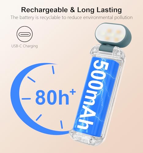 Image of Gritin Reading Light, Rechargeable Book Light for Reading in Bed - Eye Caring 3 Color Temperatures,5-Level Dimmable Brightness,Long Lasting,Compact Size Clip on Book Reading Light-Pacific Blue