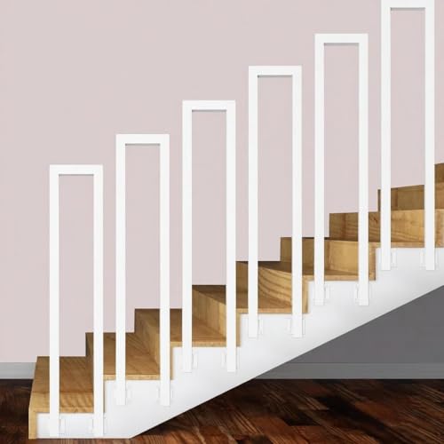 Rambarde d'escalier en U blanche 45 cm au design épuré et support sûr - 6