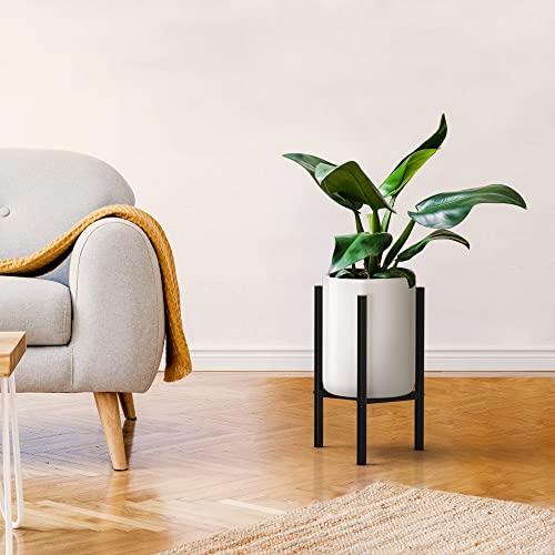 Kcysta Plant Stand, Adjustable Plant Stand Indoor (8-10 Inches), 2 Heights Plant Holders Indoor Stand, Black (Pot & Plant Not Included) #TOP1