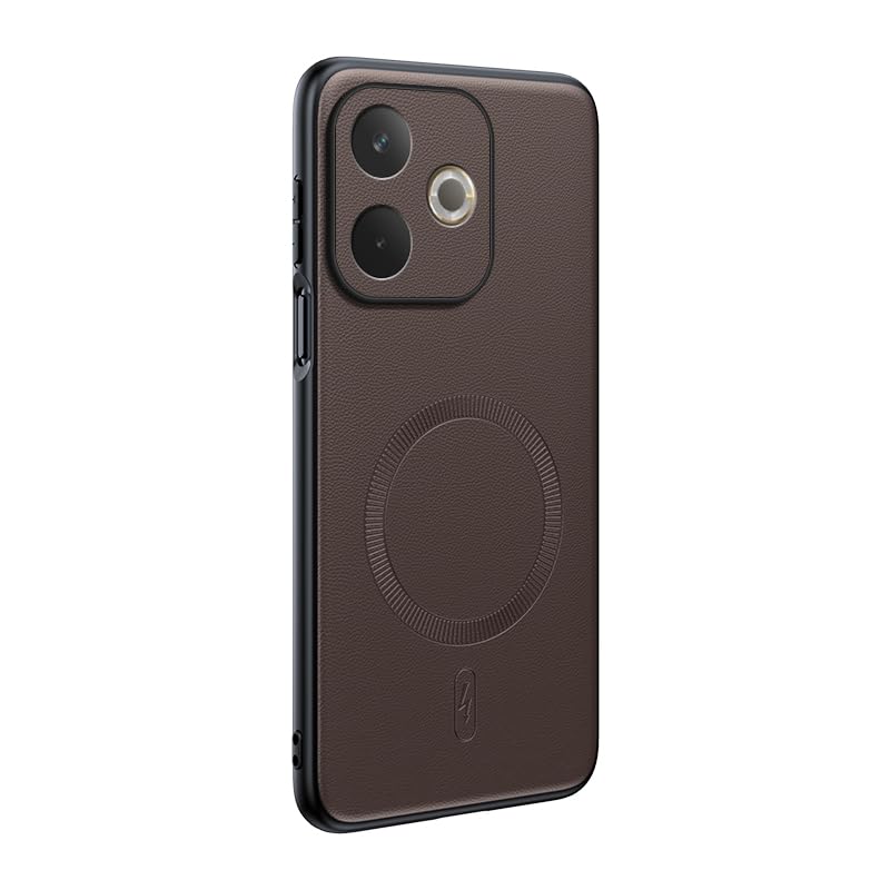 Coque Oppo A5 Pro 5G antichoc marron pour charger en voiture avec MagSafe